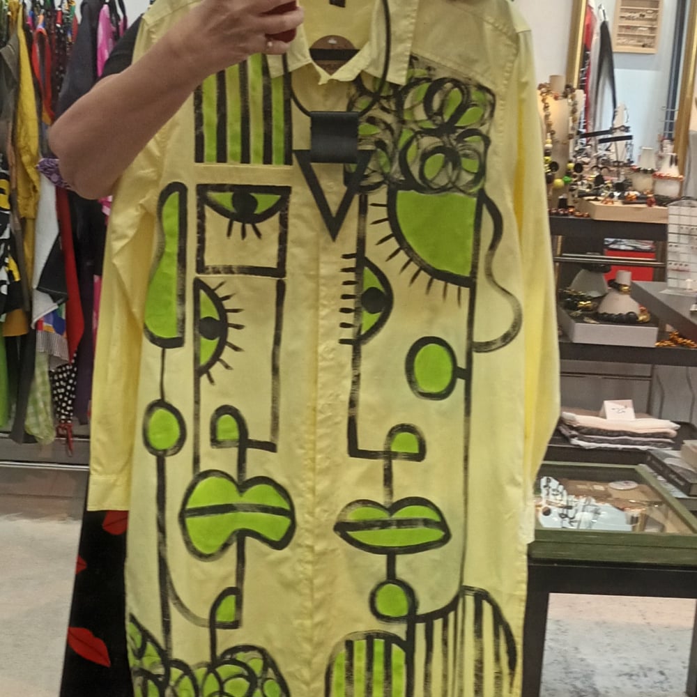 Image of pale yellow shirt, handpainted