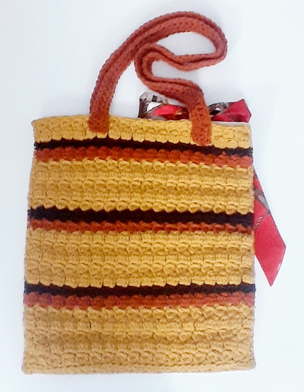 Image of My Melanin is Invincible, Crochet Shoulder tote bag, Afrocentric fashion