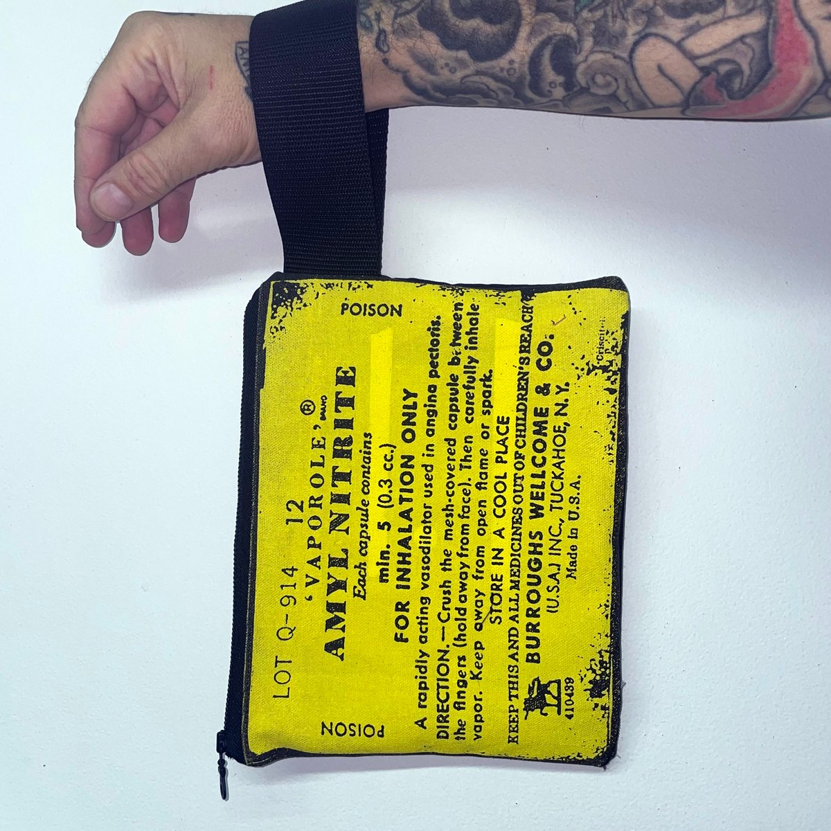 Image of Vintage Amyl Nitrate Label Zipper Pouch 