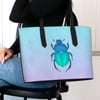Scarab Beetle Vegan Leather Bag - Crystal Scarab Design