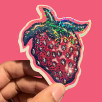 Strawberry Eyes Holographic Sticker