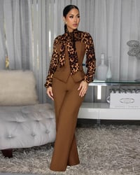 Image 2 of SOLARIS MOCHA LEOPARD PRINT JACKET & PANTS SET