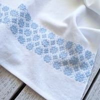 Image 1 of Handwoven Organic Cotton Linen Tea Towel Coastal #3