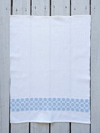 Image 4 of Handwoven Organic Cotton Linen Tea Towel Coastal #3
