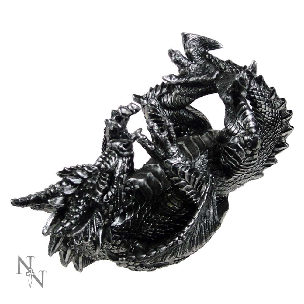 Image of Metallic Silver Dragon Guzzler Wine Bottle Holder