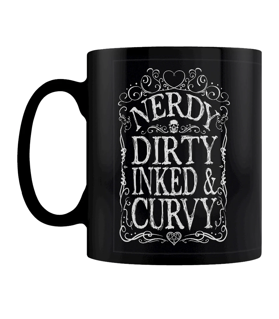 Image of Nerdy Dirty Inked & Curvy Black Mug