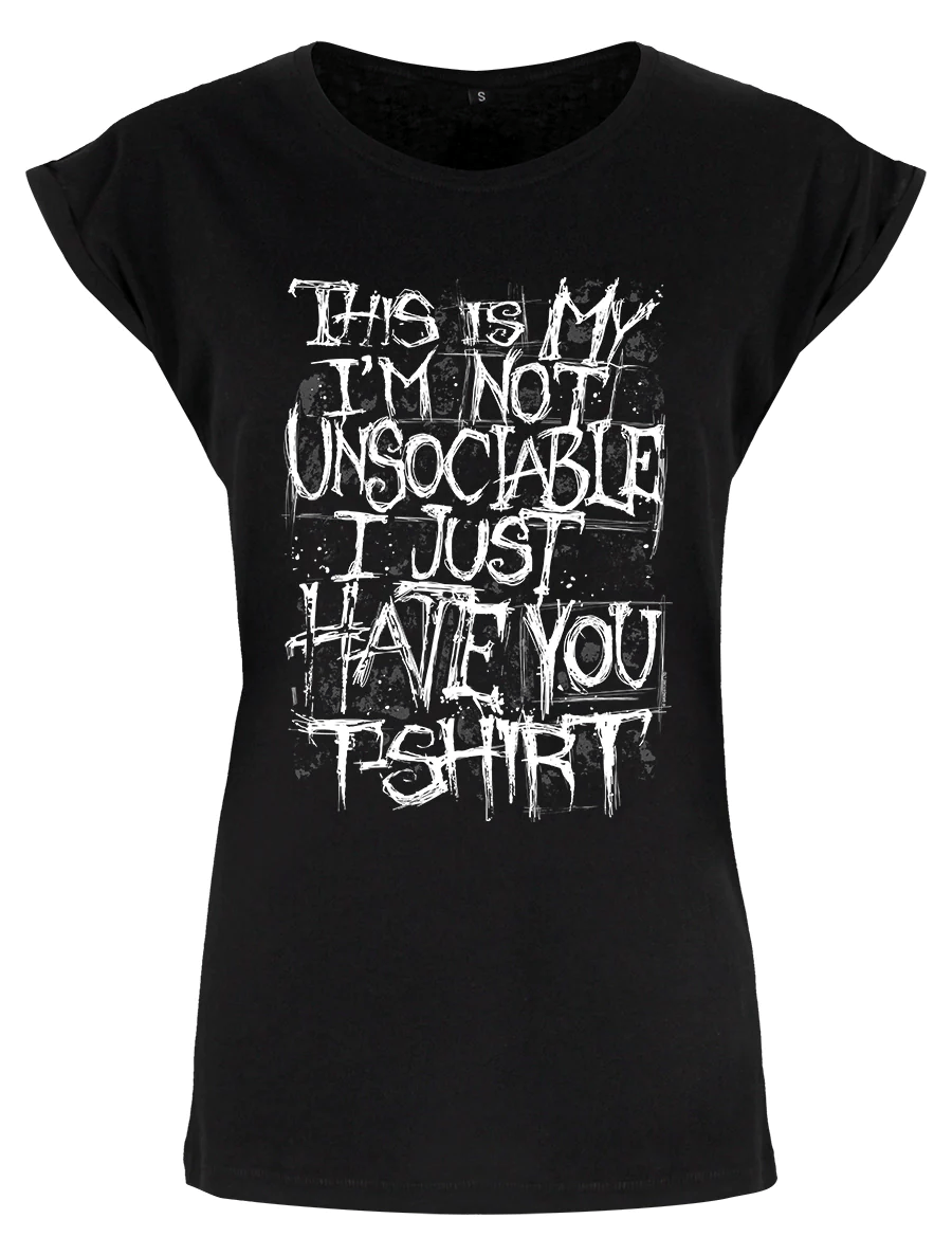 Image of I'm Not Unsociable Ladies Premium Black T-Shirt