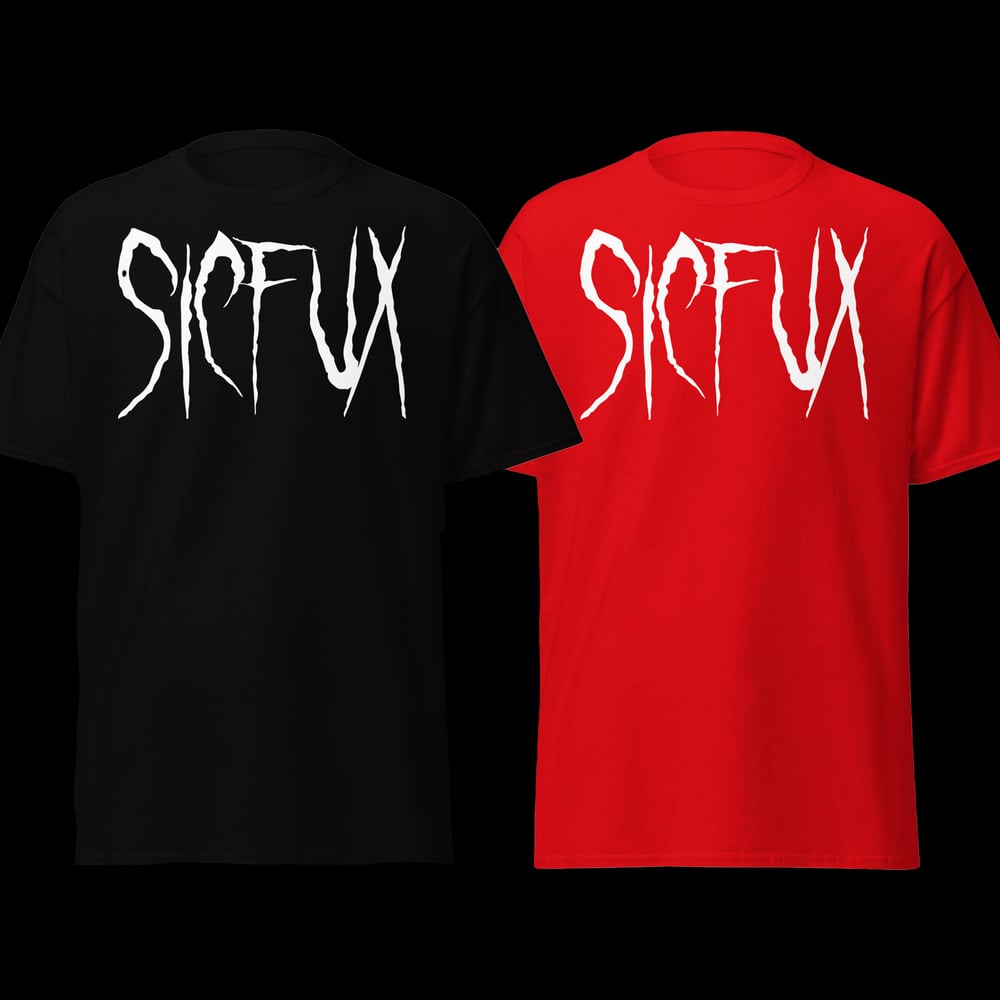 Image of Sicfux Death White on Black or Red Tee