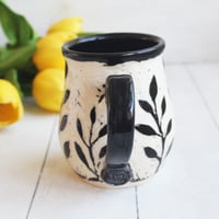 Image 4 of Sgraffito Garden Mug, Hand Carved Botanical Design Specialty Art Mug, Made in USA