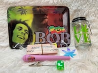 Image 3 of  Small Rasta Rolling Tray Set   Smoke Accessories  