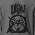 ABSU - NEVER BLOW OUT THE EASTERN CANDLE - HOODED LONG SLEEVE T-SHIRT - GREY