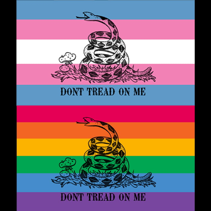 Image of Queer Pride Don't Tread On Me Sticker