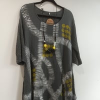 Image 1 of grey block printed dress