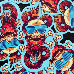 Image of King Skull Snake 5" Sticker