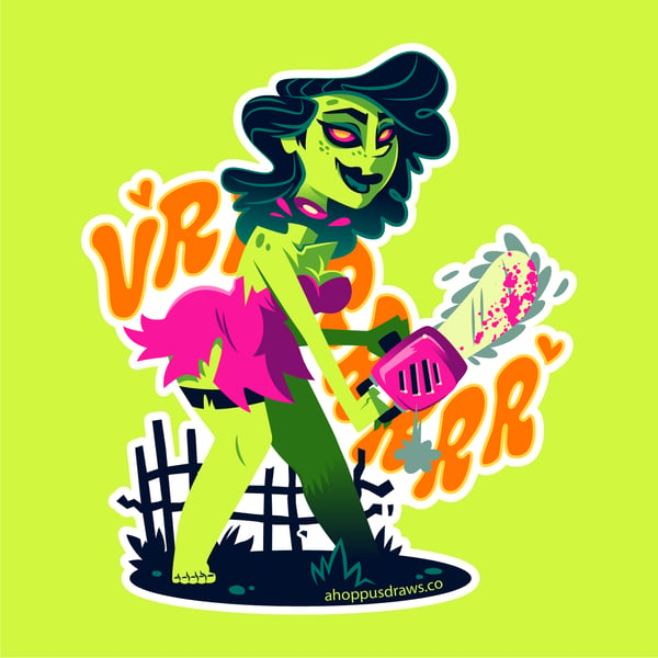 Image of Chainsaw Babe 5" Sticker