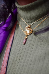 Image 1 of Nude Brown  Demi Figure Gold Necklace