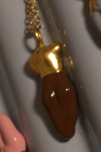 Image 2 of Nude Brown  Demi Figure Gold Necklace