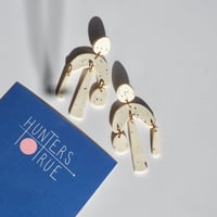 Image 4 of Monochrome Flecked Statement Dangles