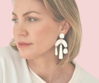 Image 3 of Monochrome Flecked Statement Dangles