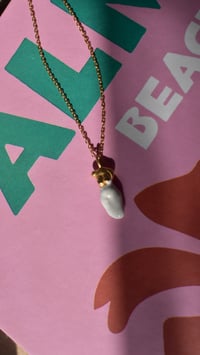 Image 3 of White Demi  Figure  Gold  Necklace 