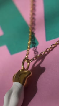 Image 4 of White Demi  Figure  Gold  Necklace 