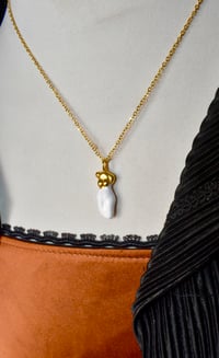 Image 2 of White Demi  Figure  Gold  Necklace 