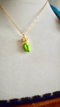Image 2 of Green Demi  Figure  Gold  Necklace 