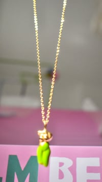 Image 3 of Green Demi  Figure  Gold  Necklace 