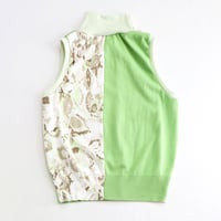 Image 5 of izod lime green mix print 14 courtneycourtney turtleneck sweater vest top tank 