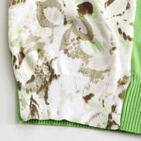 Image 3 of izod lime green mix print 14 courtneycourtney turtleneck sweater vest top tank 