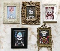 Image 4 of Set D - Set of 5 Postcards Prints of Skeleton Embroidery