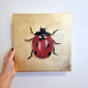 Gilded Lady Bug Original Oil Painting
