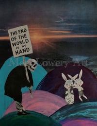 The End of the World 8.5 x 11 Inch Colorful Creepy Cute Mixed Media Collage Art Print