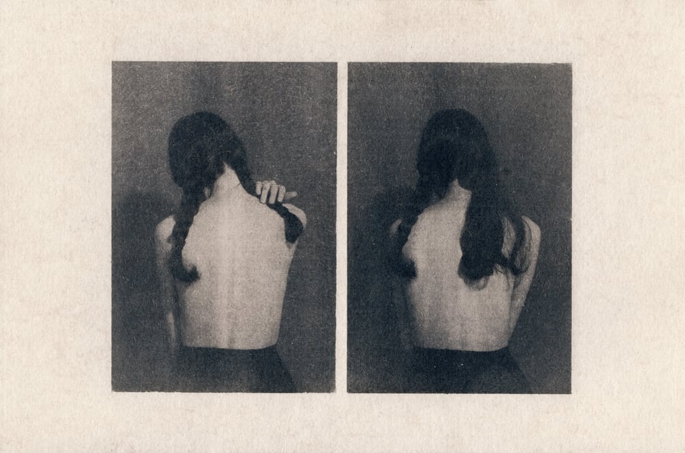 Image of Self-Portraits With Braided Hair / Original Cyanotype on paper, 24x16 cm