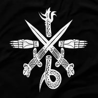 Image 2 of ABSU - CREST OF CYTHRÁUL - HOODED LONG SLEEVE T-SHIRT - BLACK