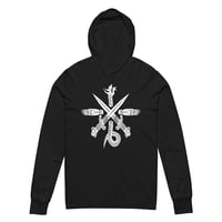 Image 1 of ABSU - CREST OF CYTHRÁUL - HOODED LONG SLEEVE T-SHIRT - BLACK
