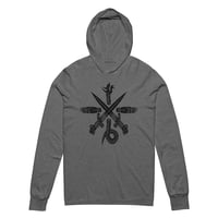 Image 1 of ABSU - CREST OF CYTHRÁUL - HOODED LONG SLEEVE T-SHIRT - GREY