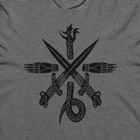 Image 2 of ABSU - CREST OF CYTHRÁUL - HOODED LONG SLEEVE T-SHIRT - GREY