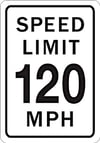 AS0001 - 120 mph - metal sign
