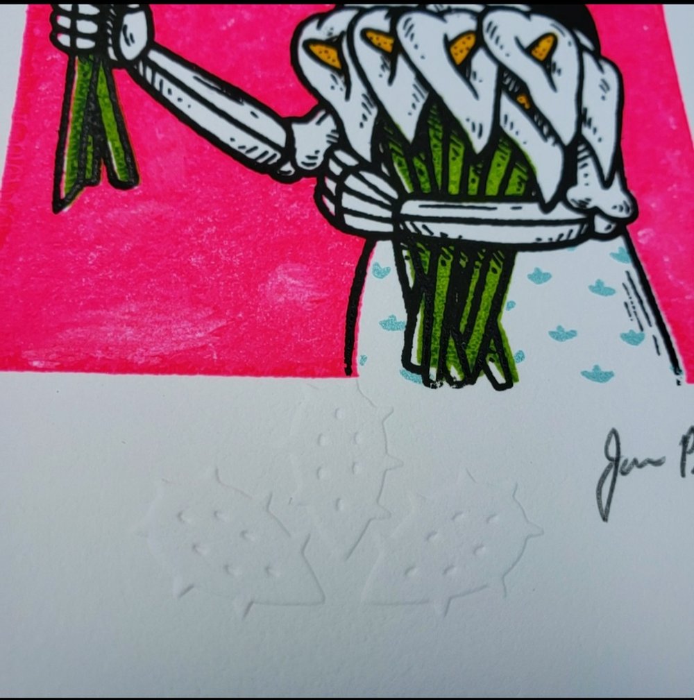 Flower Vendor Limited Edition Gocco Screenprint 