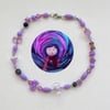  'purple medley' coraline inspired necklace