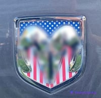 Image 1 of 2013-2018 RAM 1500/2500 Grille & Tailgate Emblem Inlay Combo!