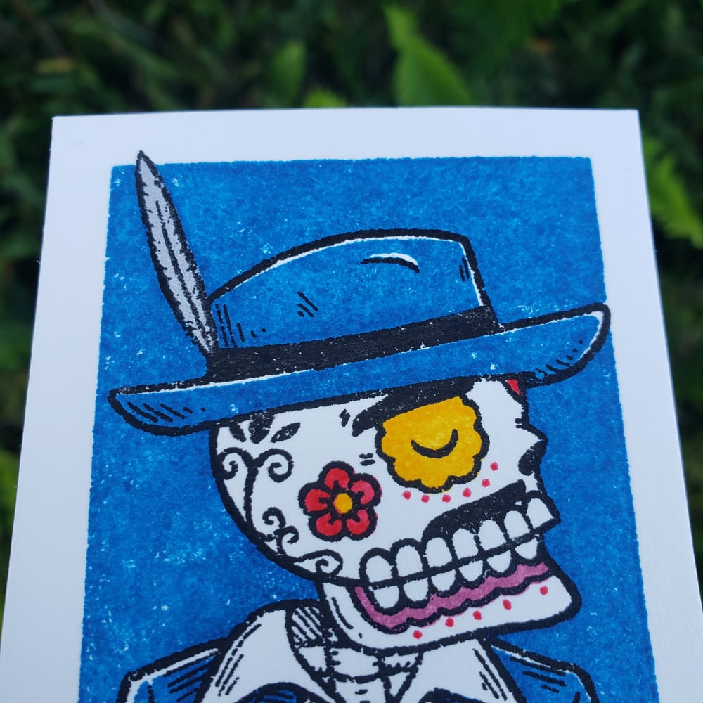 El Pachuco Limited Edition Gocco Screenprint ACEO 