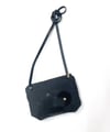 Piece Out- Black Waxed Canvas and Leather Medium Crossbody Bag