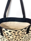 Spotted  Black Linen Market Tote