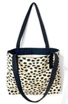 Spotted  Black Linen Market Tote