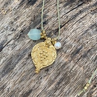 Image 1 of RESERVED Aquamarine & Pearl Amulet