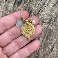 Image 3 of RESERVED Aquamarine & Pearl Amulet