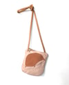 Piece Out Crossbody- Pink Leather Medium Crossbody Bag