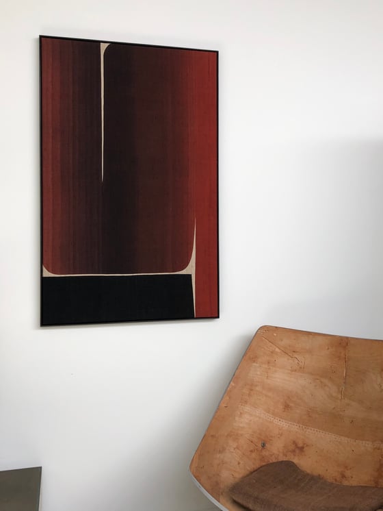 Image of abstract dip-dyed silk composition (coral)